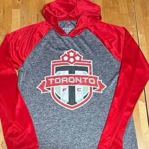 Toronto FC lightweight Red and Gray Hoodie
